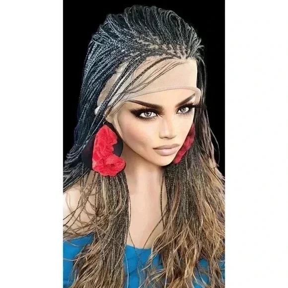 Braided wigs, Full lace Wig, 100% handmade, long braids gorgeous, ALINA, NWT - Picture 11 of 15